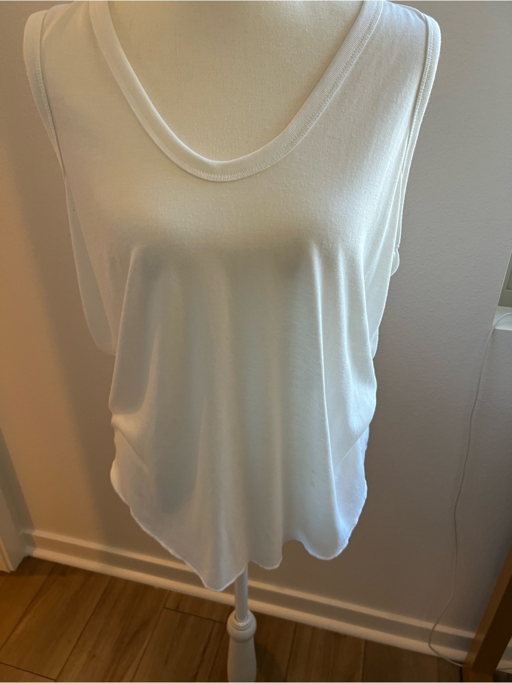 Topshop White Scoop Neck Tank Top